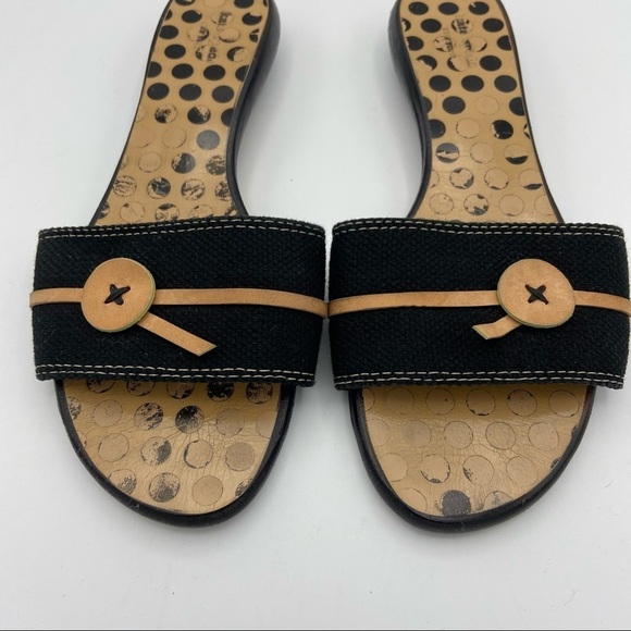 Kate Spade Toby Polka Dot Canvas Leather Flat 7.5B - Picture 2 of 12